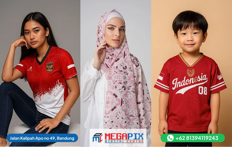 hijab dan jersey hasil metode sublimasi