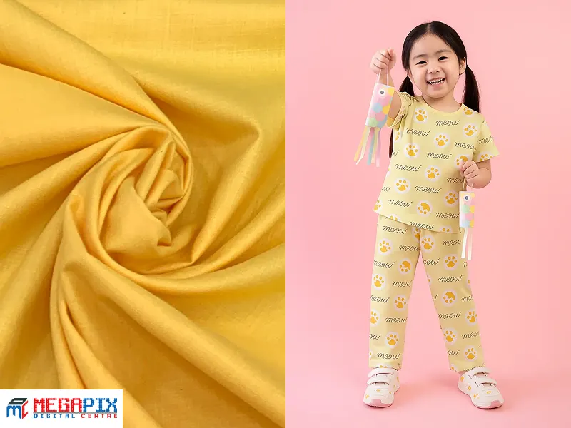 kain kuning beserta contoh penggunaannya di pakaian anak