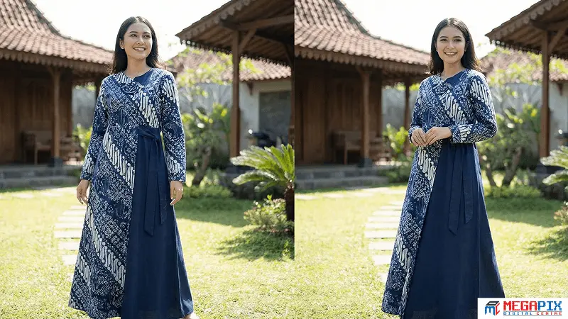 contoh gamis batik