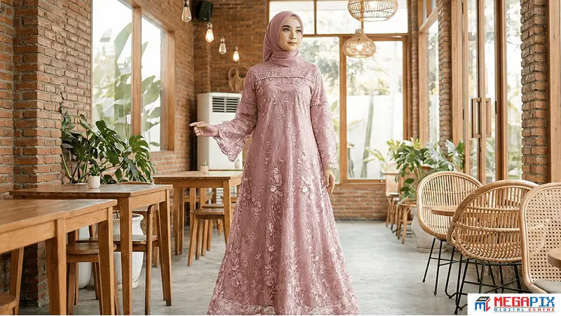 contoh gamis brukat