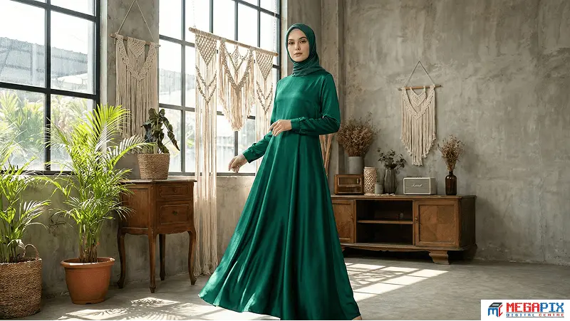 contoh gamis maxmara satin