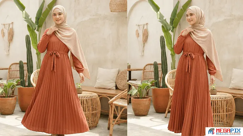 contoh gamis plisket