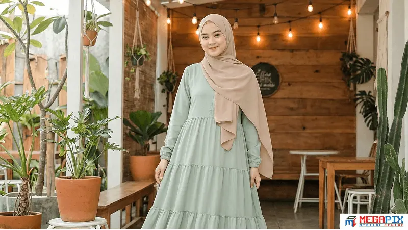 contoh gamis ruffle