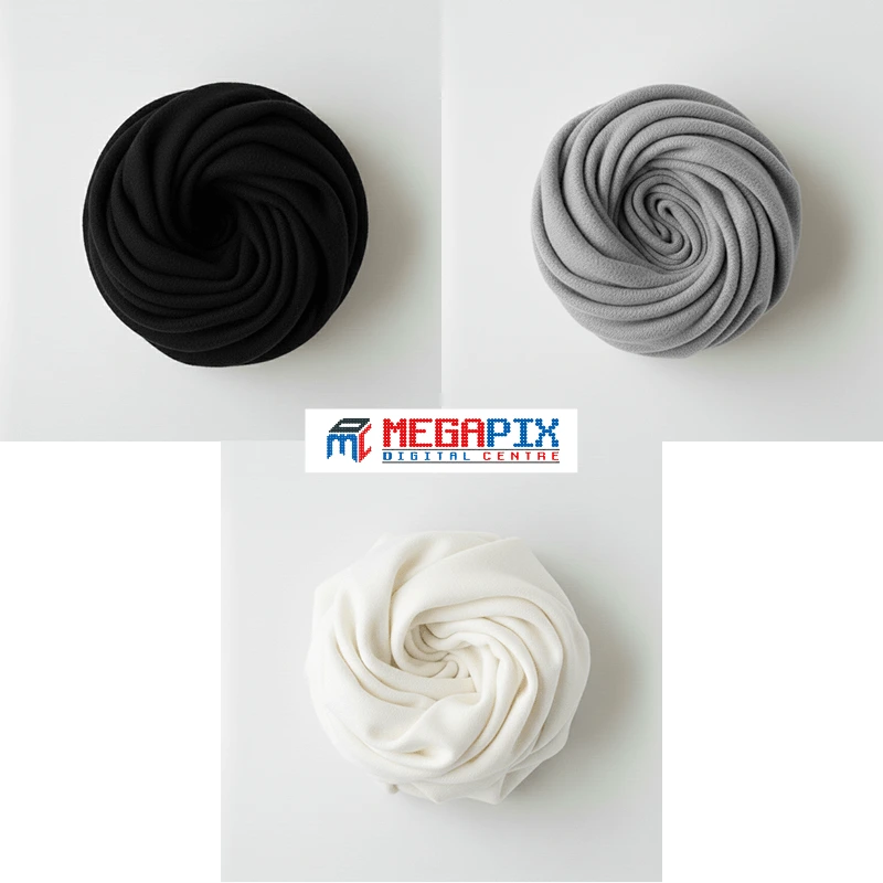 3 contoh kain gamis dengan warna monochrome