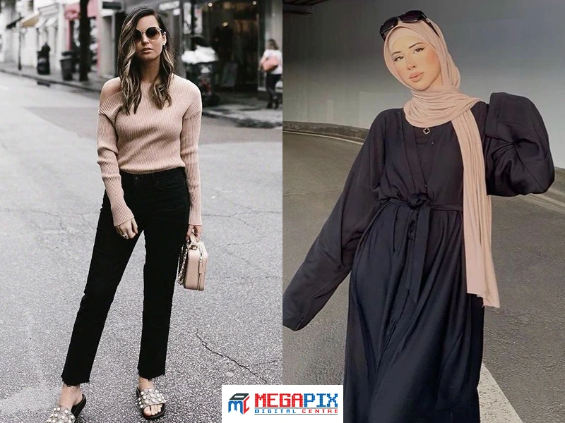 contoh perpaduan nude dan hitam