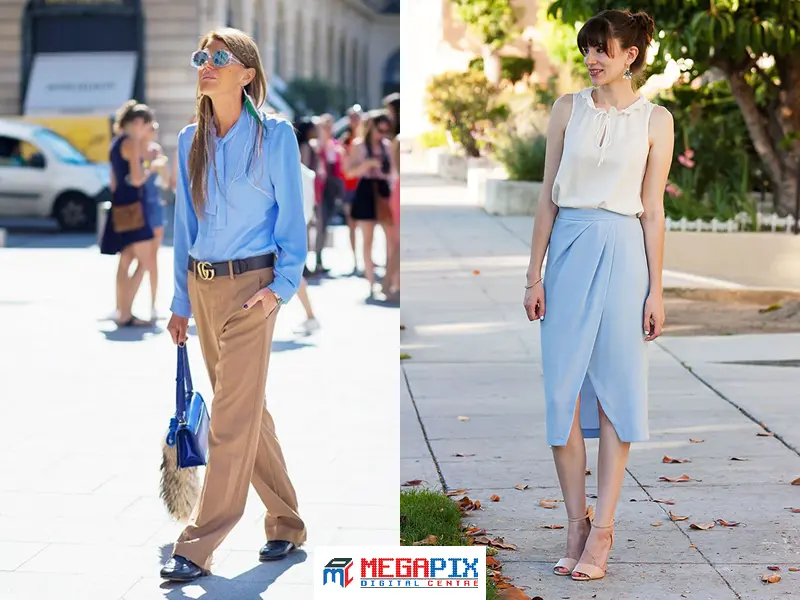 contoh perpaduan nude dan sky blue