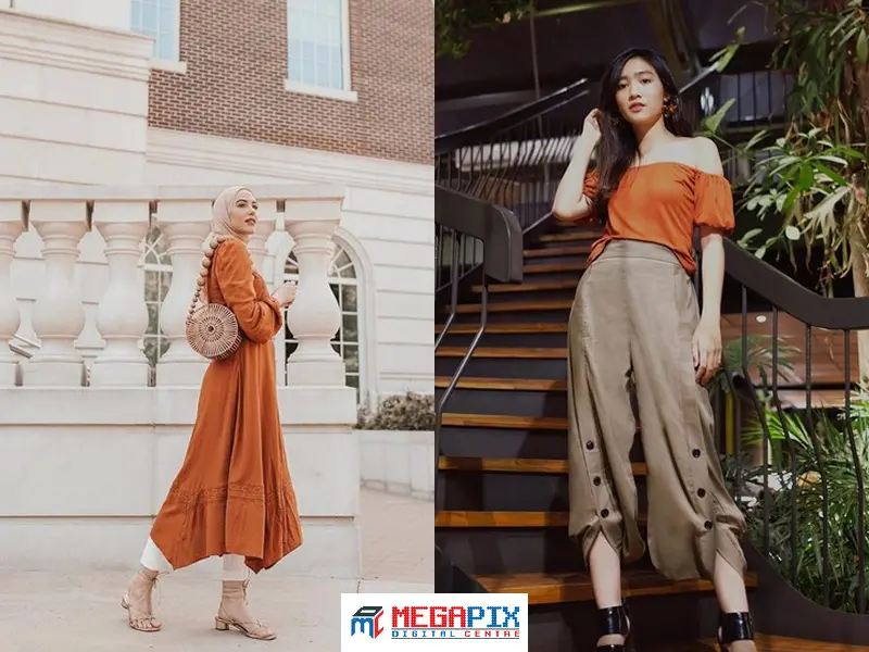 contoh perpaduan nude dan terracotta