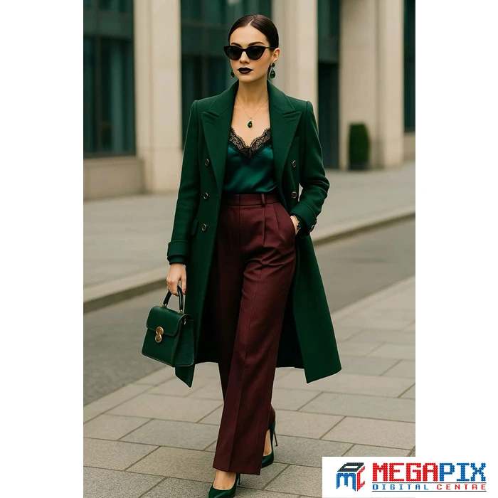 contoh perpaduan emerald dan maroon