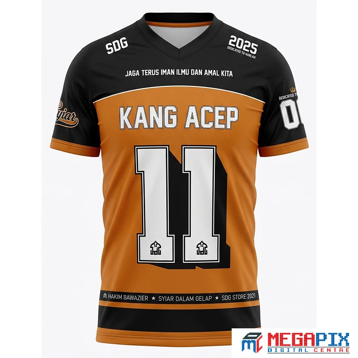 contoh jersey komunitas warna hitam oranye