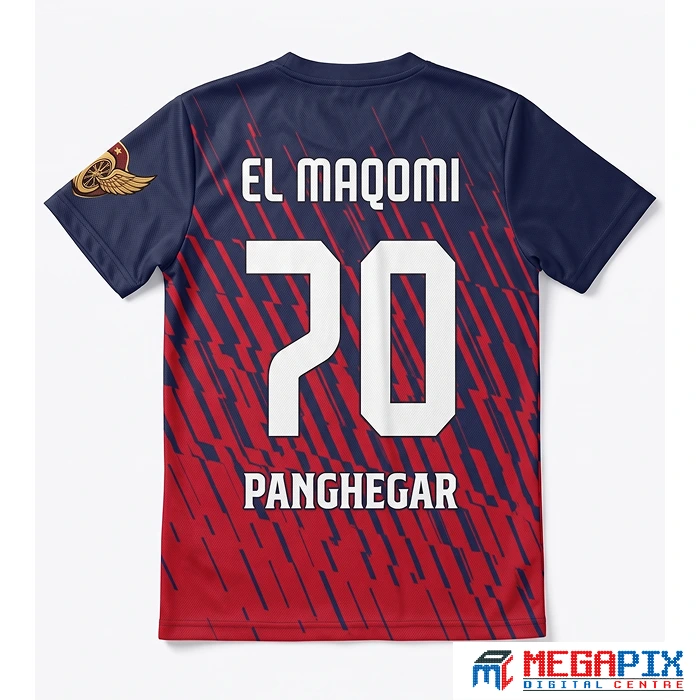 contoh jersey komunitas warna navy merah