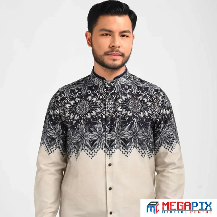 ilustrasi batik kerah mandarin