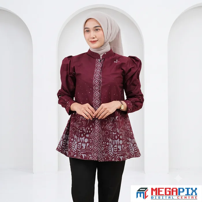 ilustrasi batik puff sleeve